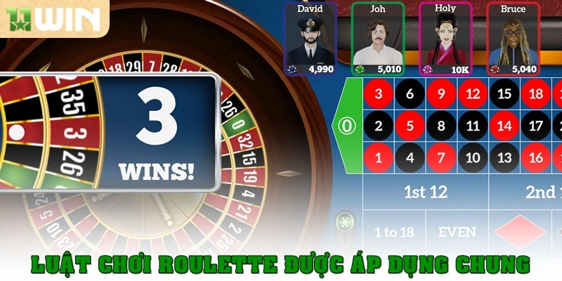 Luật chơi Roulette được áp dụng chung