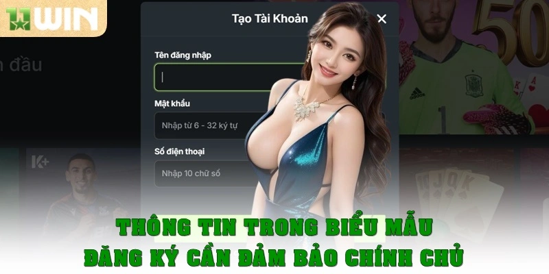 Thông tin trong biểu mẫu đăng ký cần đảm bảo chính chủ